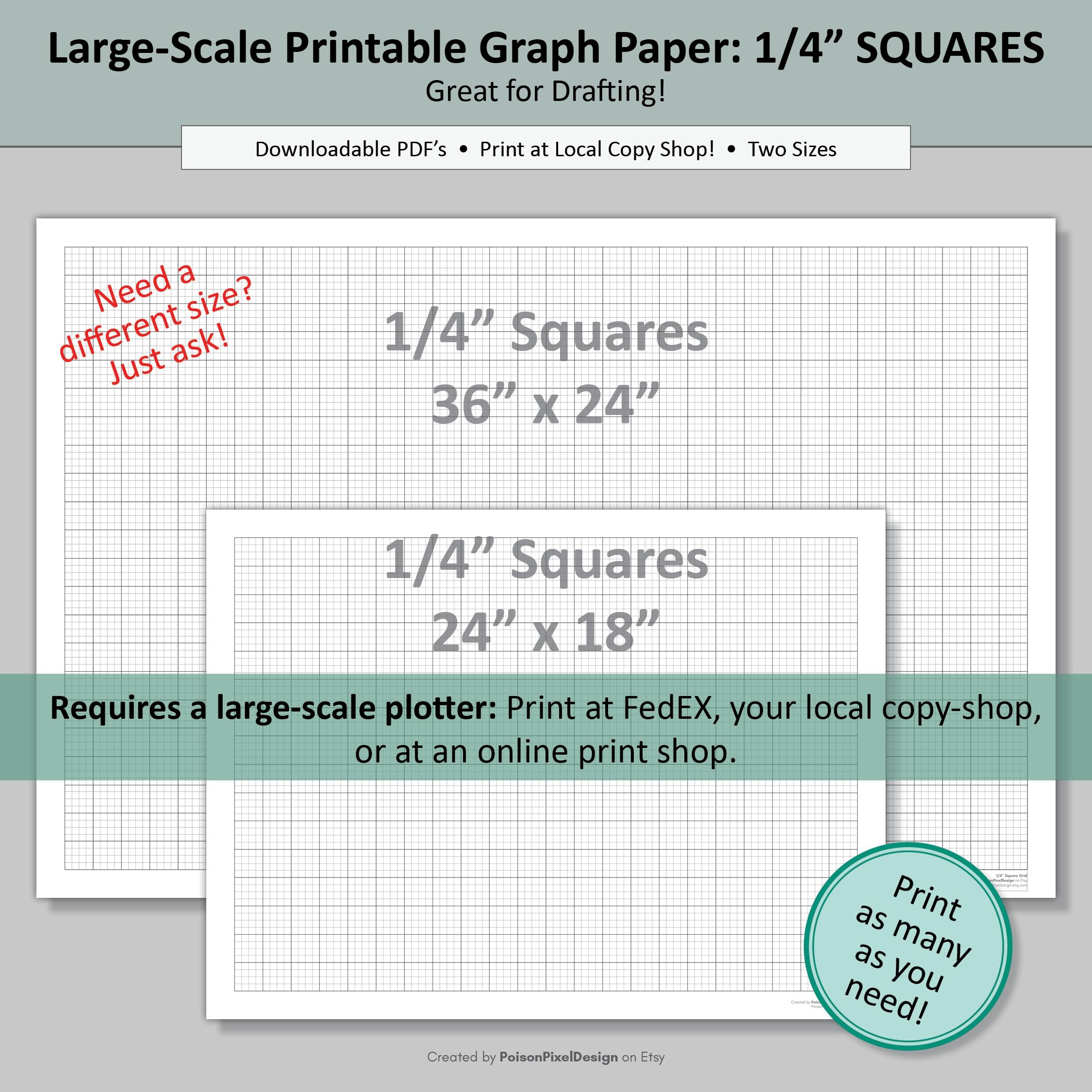 Large Scale SQUARE Graph Paper 1 4 Grid Two Sizes 36x24 24x18 digital PDF Download Etsy Large Scale SQUARE Graph Paper 1 4 Grid Two Sizes 36x24 24x18 digital PDF Download Etsy