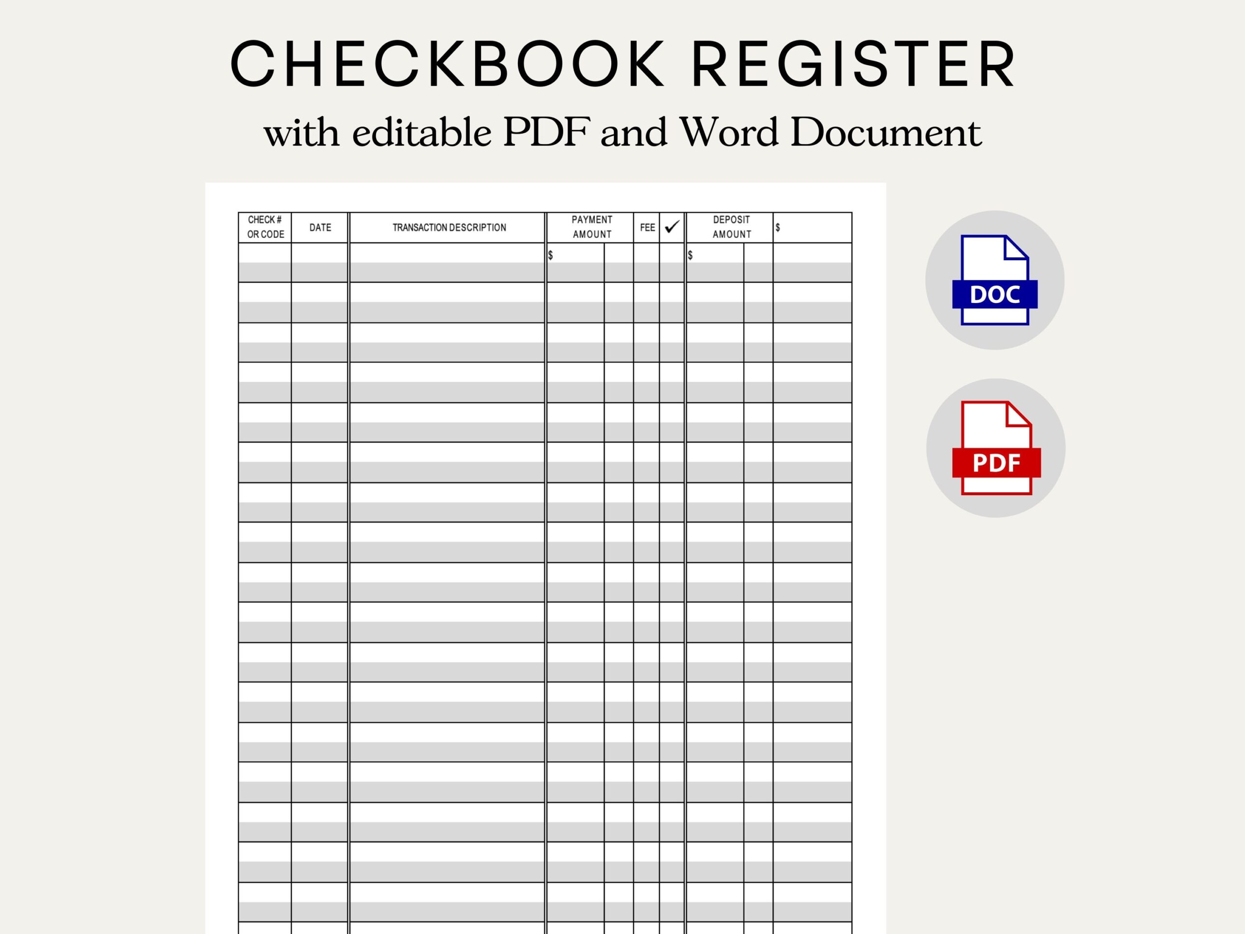 Large Space Checkbook Register Free Online Printable Check Register Free Printable Jumbo Large Print Check Register