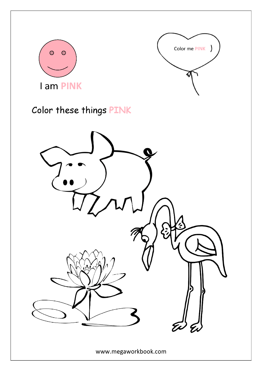 Learn Colors Red Coloring Pages Blue Coloring Pages Yellow Coloring Pages Green Coloring Pages Black White Brown Gray Purple Orange Pink Colors Coloring Pages MegaWorkbook
