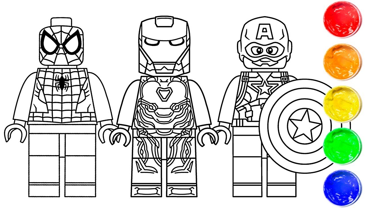 LEGO Spiderman Iron Man Captain America Coloring Art And Coloring Fun YouTube LEGO Spiderman Iron Man Captain America Coloring Art And Coloring Fun YouTube
