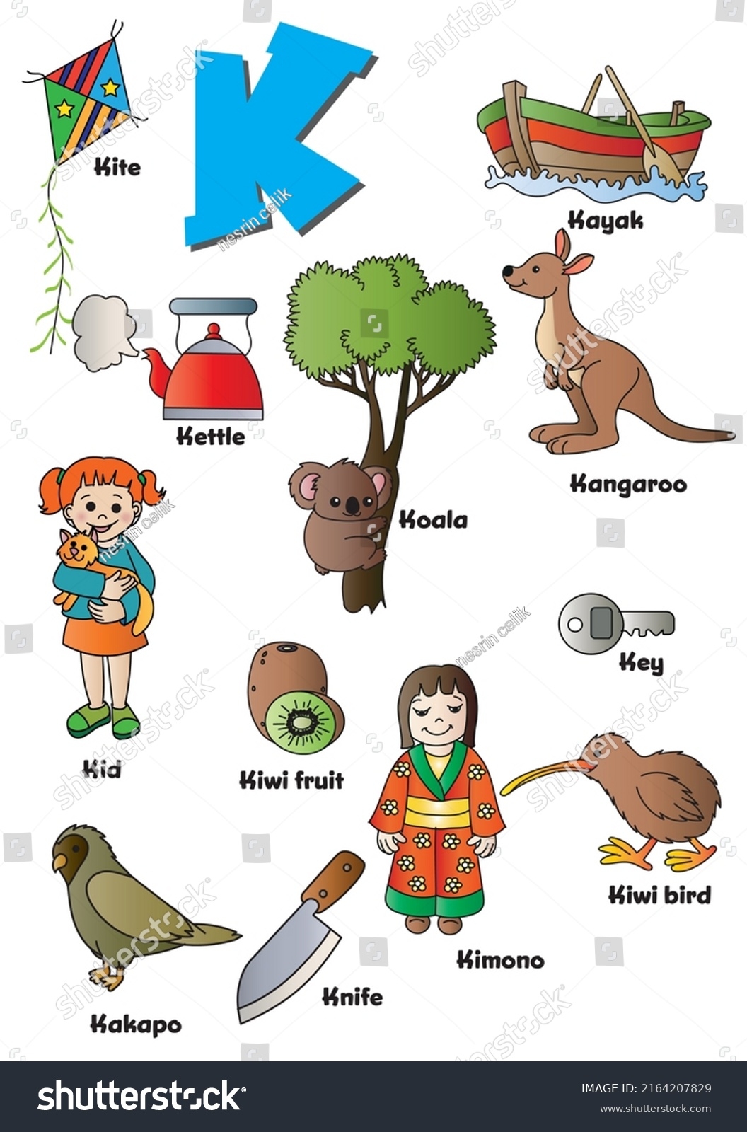 kindergarten letter k words