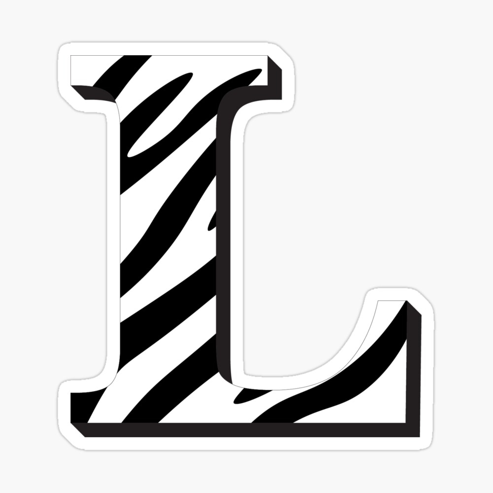 Letter L Zebra Print Art Print For Sale By allyb Redbubble