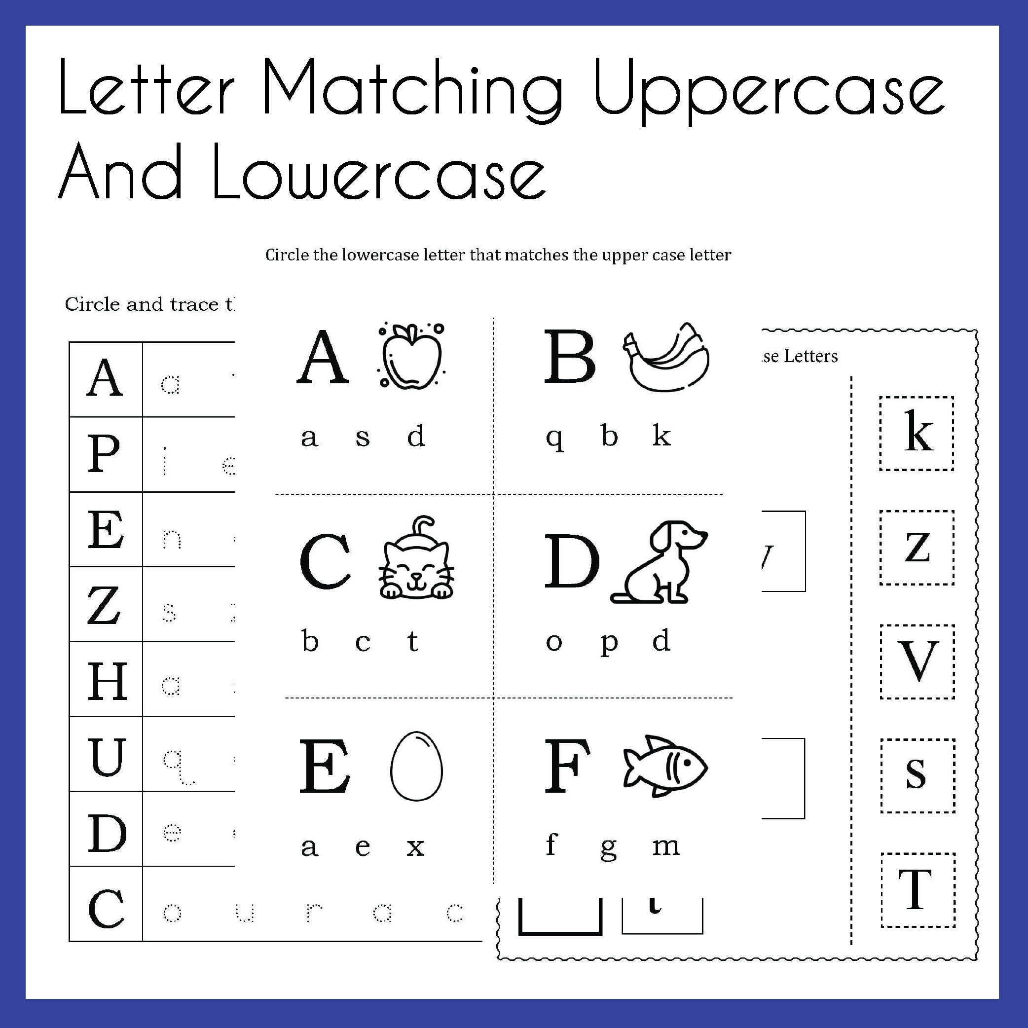 Letter Matching Uppercase And Lowercase Worksheets printable PDF Download Grade Levels Prek K Homeschool Etsy Letter Matching Uppercase And Lowercase Worksheets printable PDF Download Grade Levels Prek K Homeschool Etsy