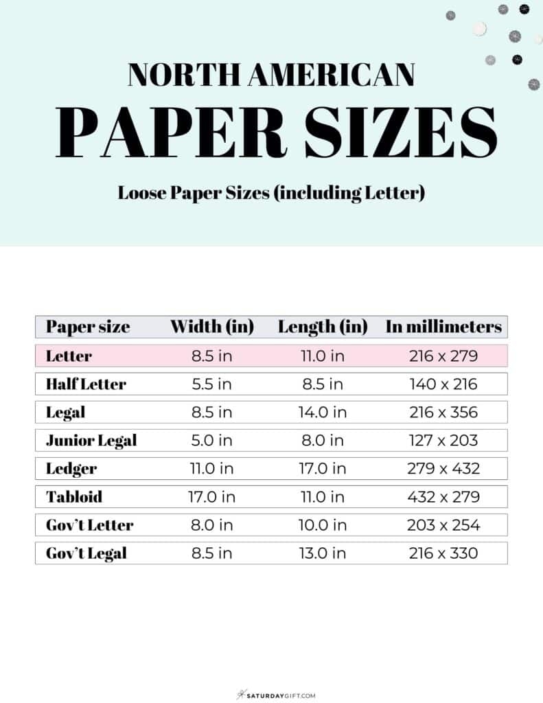 printable paper size chart printable paper size chart