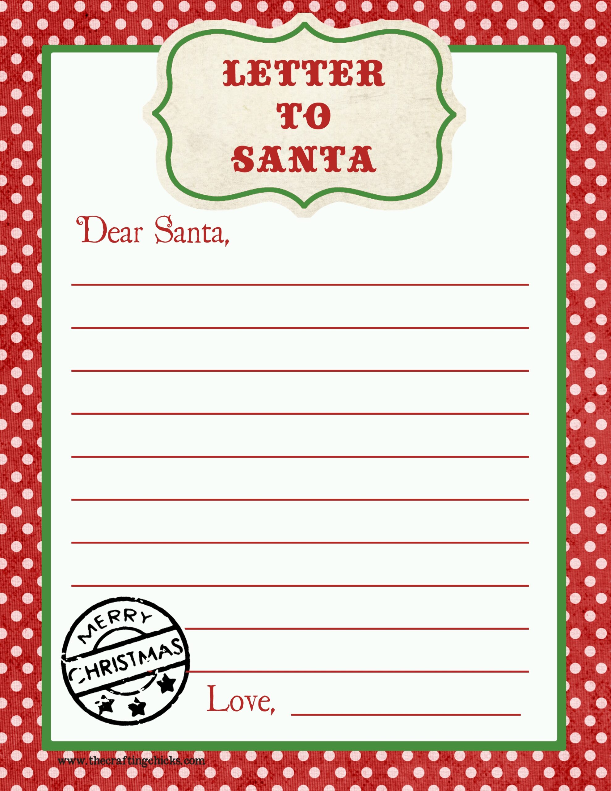 free printable santa stationary