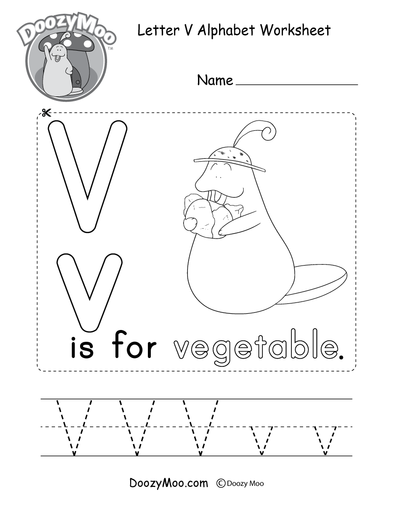 Letter V Alphabet Activity Worksheet Doozy Moo