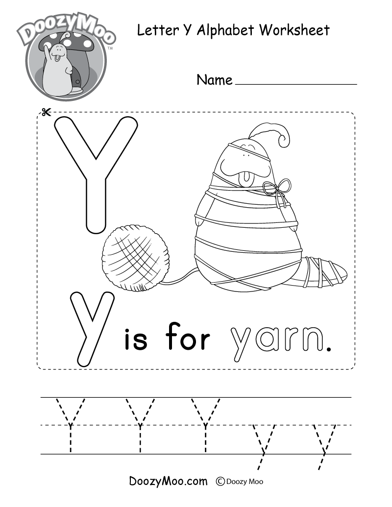 preschool worksheets letter y