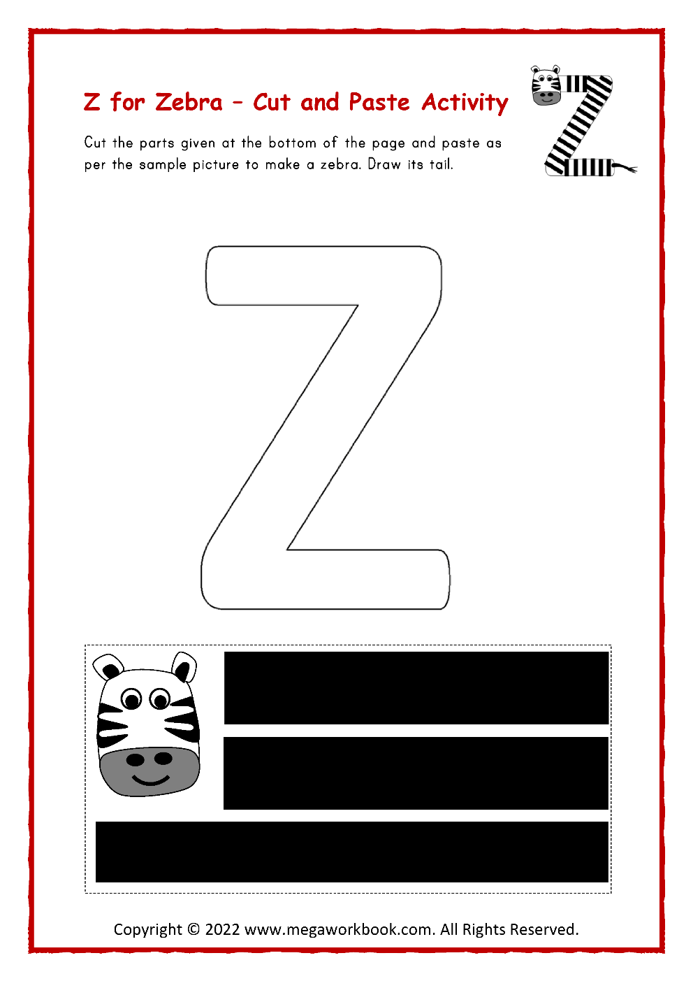 letter z preschool worksheets