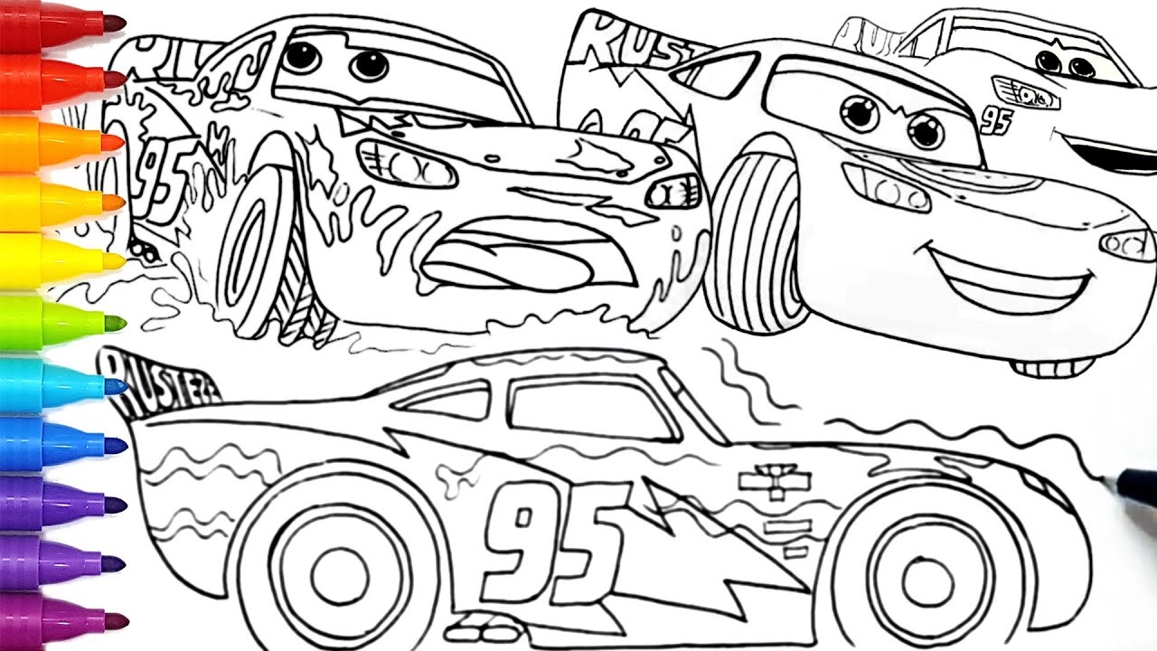 Lighting McQueen CARS 3 Wrapped Version Compilation Drawing And Coloring Pages Tim Tim TV YouTube