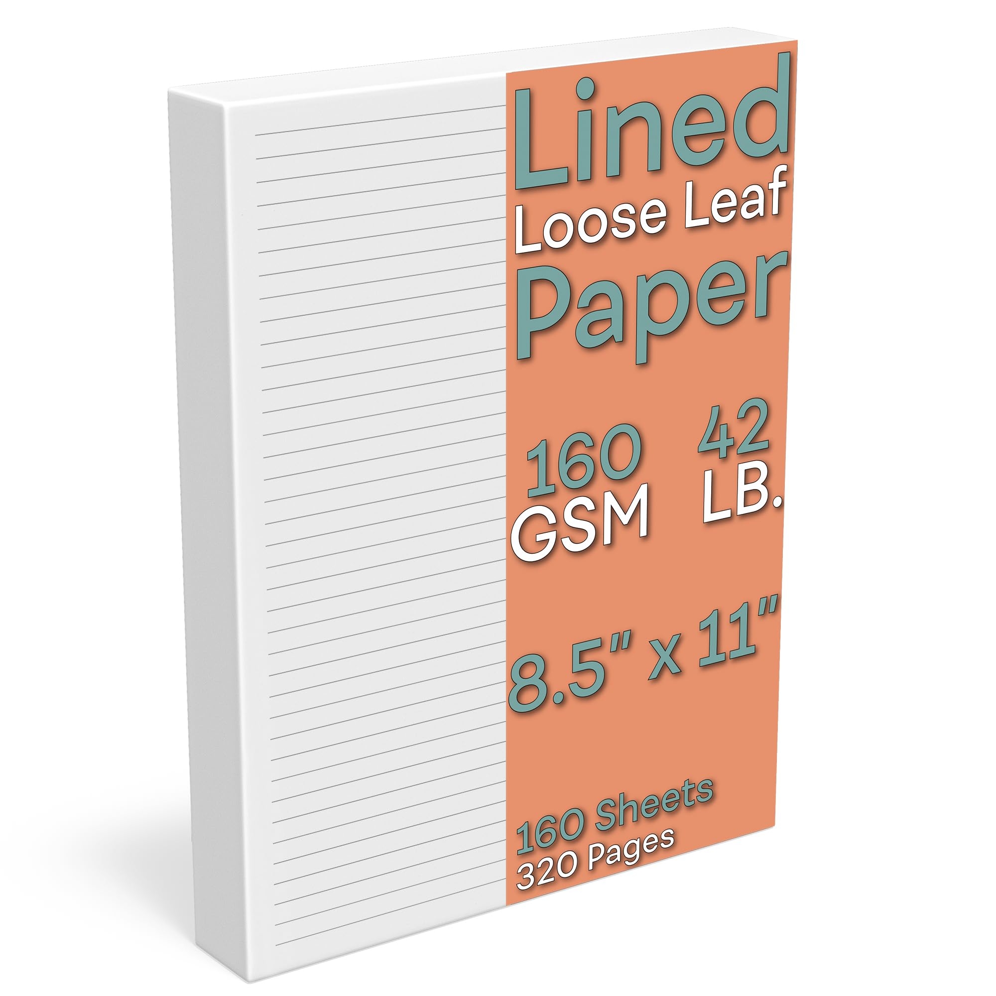 Lined Loose Leaf Paper 160 GSM Thickness 160 Sheets 320 Pages Letter Size 8 5 X 11 Inch 7 Mm College Ruled Spacing Note Taking Calligraphy Binder Filling Journaling White Unpunched Refill Buy Online At Lined Loose Leaf Paper 160 GSM Thickness 160 Sheets 320 Pages Letter Size 8 5 X 11 Inch 7 Mm College Ruled Spacing Note Taking Calligraphy Binder Filling Journaling White Unpunched Refill Buy Online At