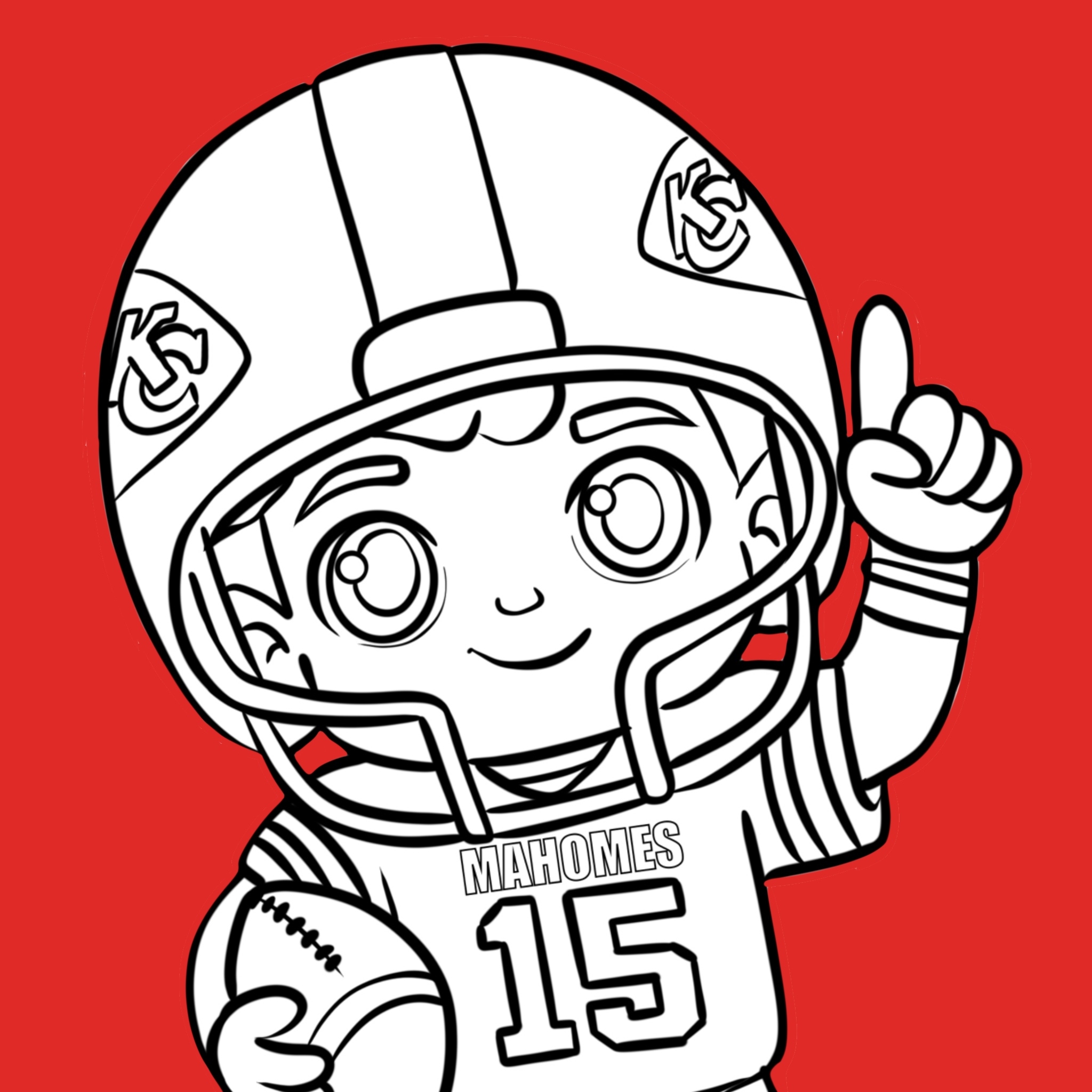 Little Patrick Mahomes Coloring Page
