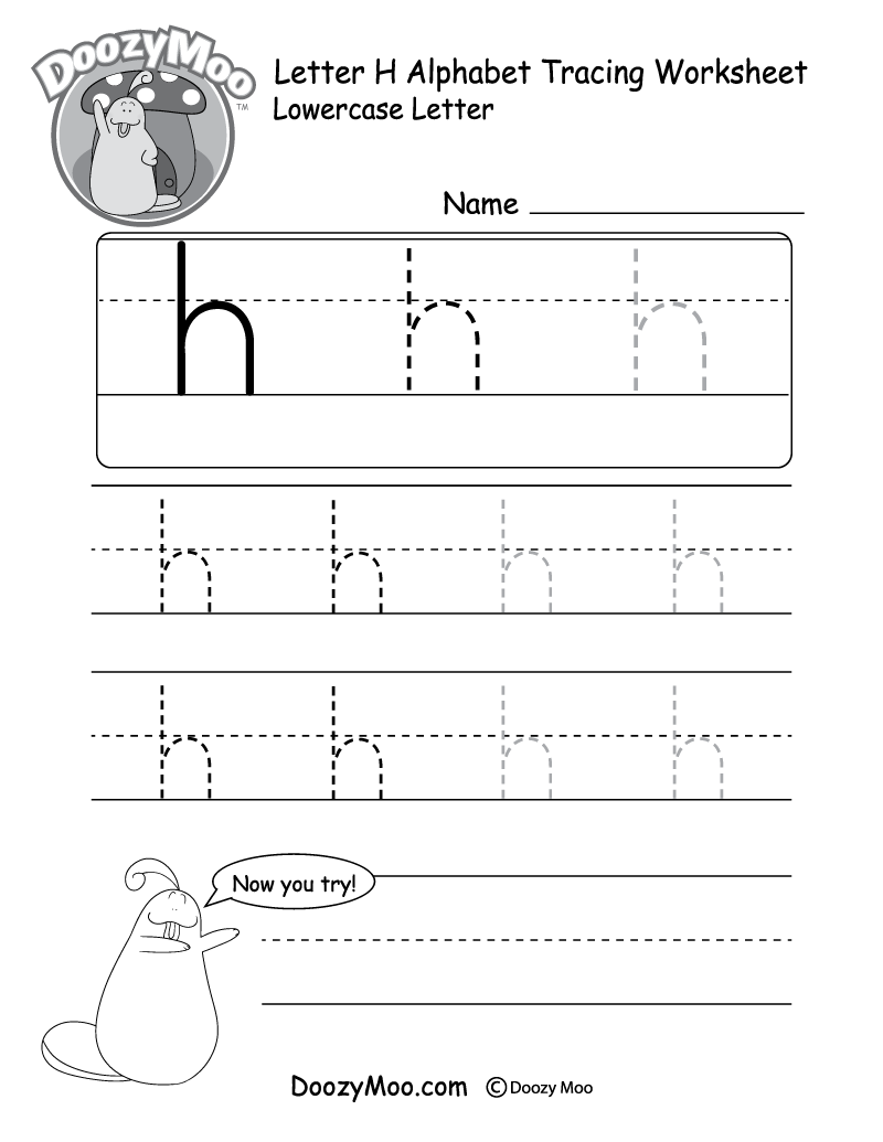 Lowercase Letter h Tracing Worksheet Doozy Moo Lowercase Letter h Tracing Worksheet Doozy Moo