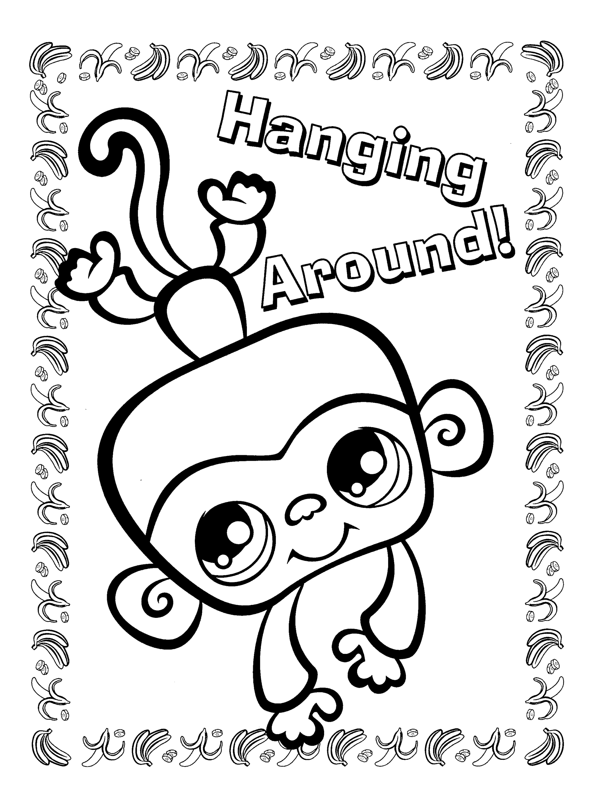 LPS Monkey Coloring Pages Littlest Brainrot