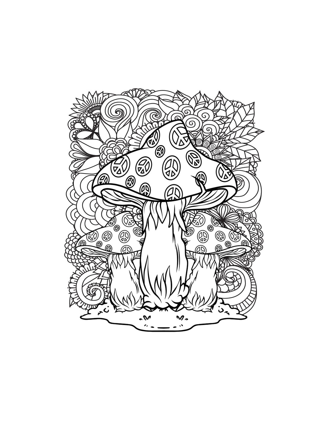 Magic Mushroom Printable Coloring Pages Digital Download Trippy Coloring Book Etsy Magic Mushroom Printable Coloring Pages Digital Download Trippy Coloring Book Etsy