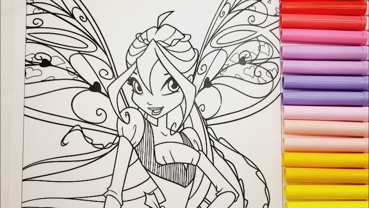 Magical Coloring Fun With Winx Club Coloring Bloom Believix Fairy Coloring Videos coloringpages YouTube