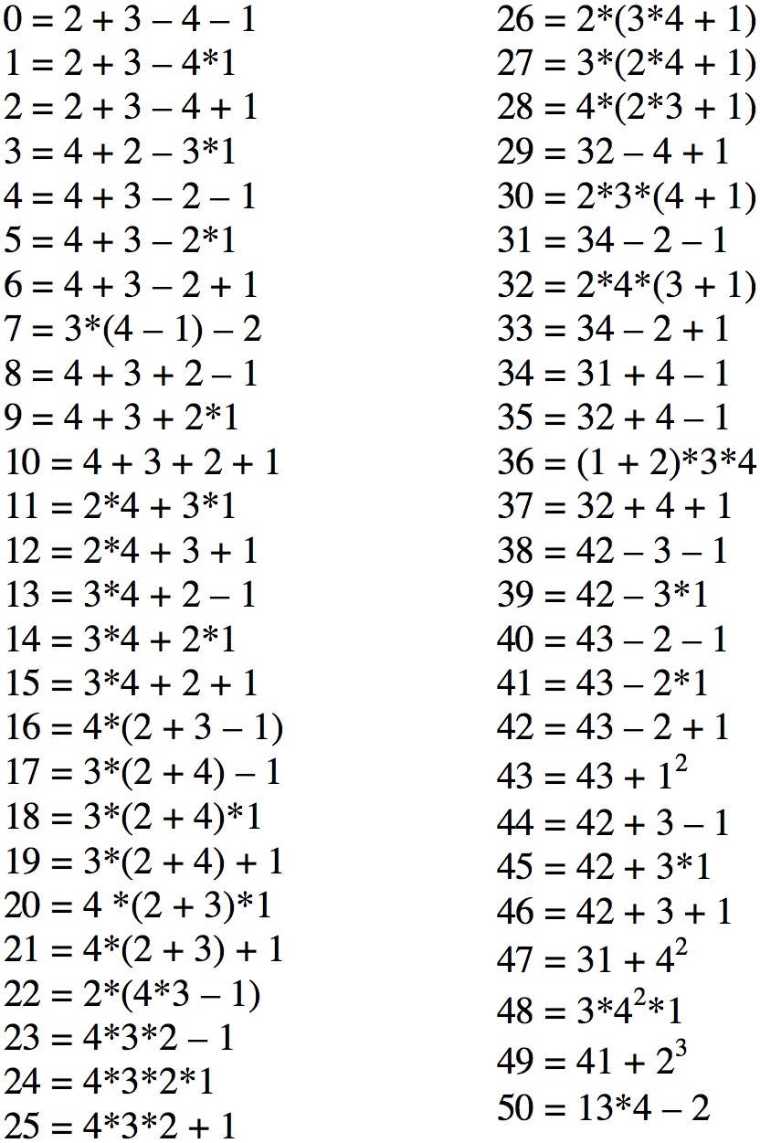 Make Numbers Copyright J A Storer