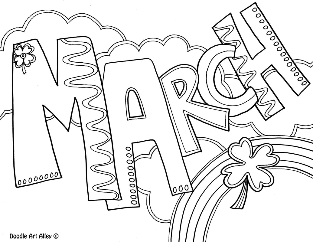 March Coloring Pages DOODLE ART ALLEY