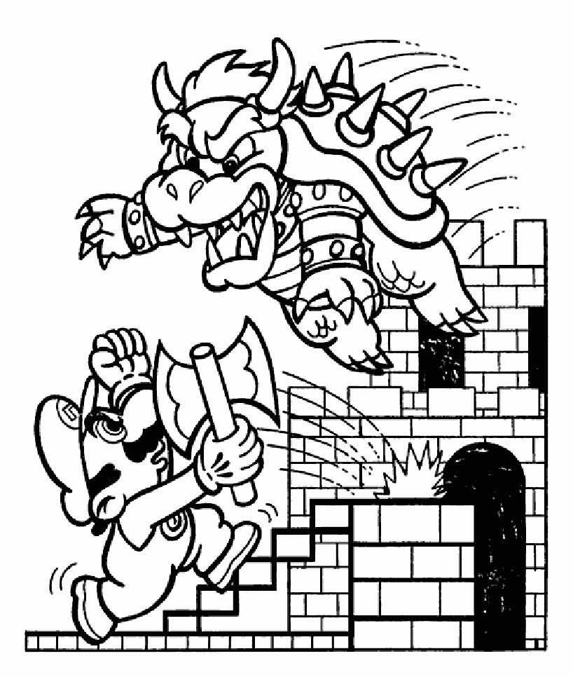 coloring pictures of bowser