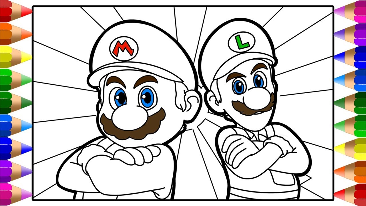 Mario And Luigi Coloring Pages The Super Mario Bros Movie YouTube