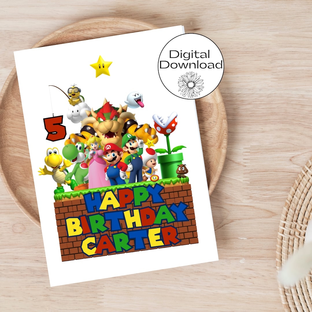 mario birthday cards printable