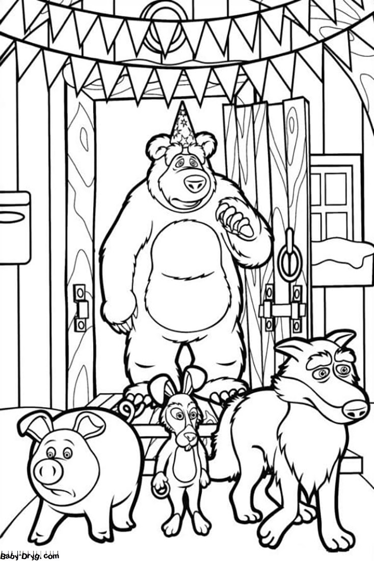 Masha And The Bear Coloring Book For Kids To Print Out Coloring Masha And The Bear