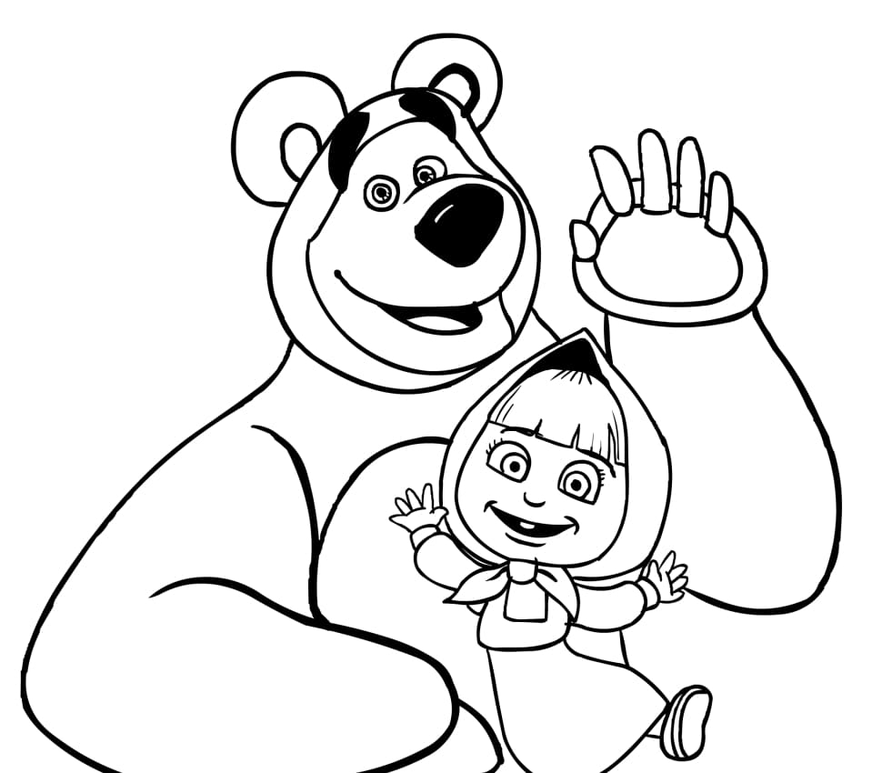 Masha And The Bear Coloring Pages 100 For Kids Printable Masha And The Bear Coloring Pages 100 For Kids Printable