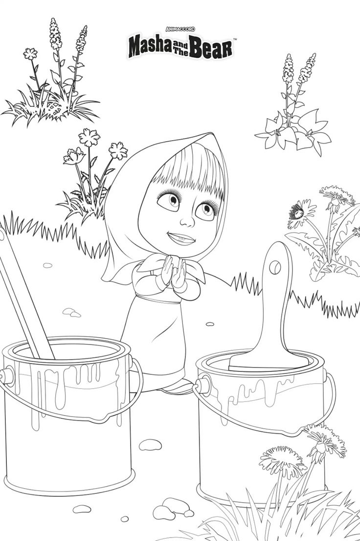 Masha And The Bear Coloring Pages 