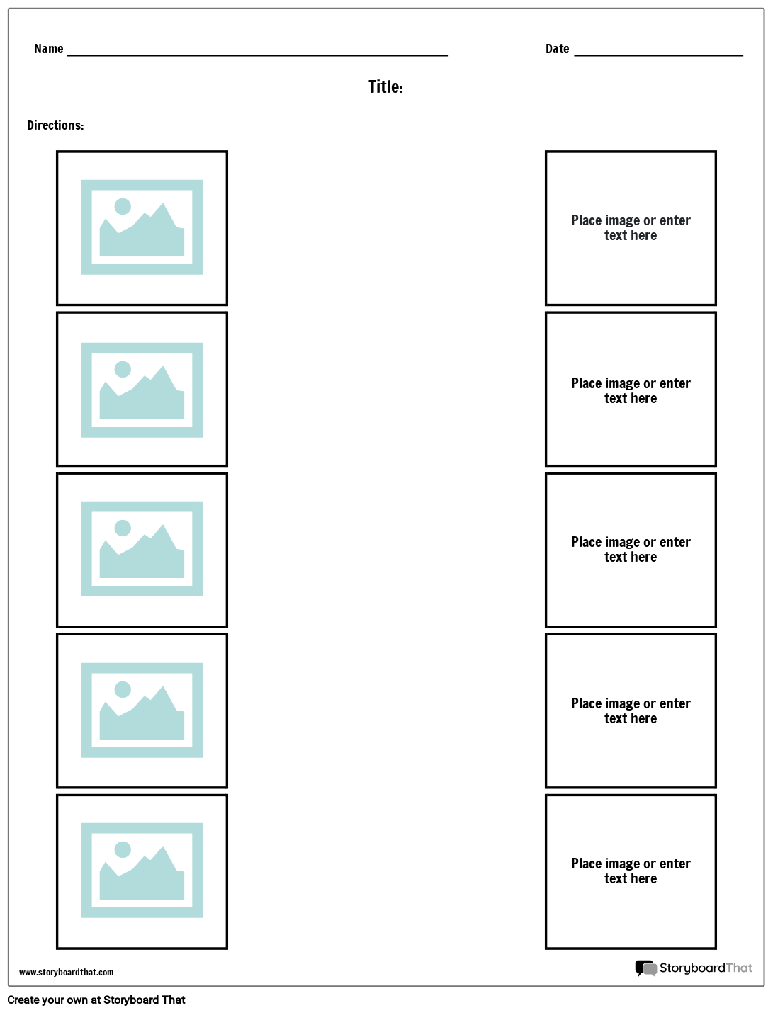 create matching worksheet