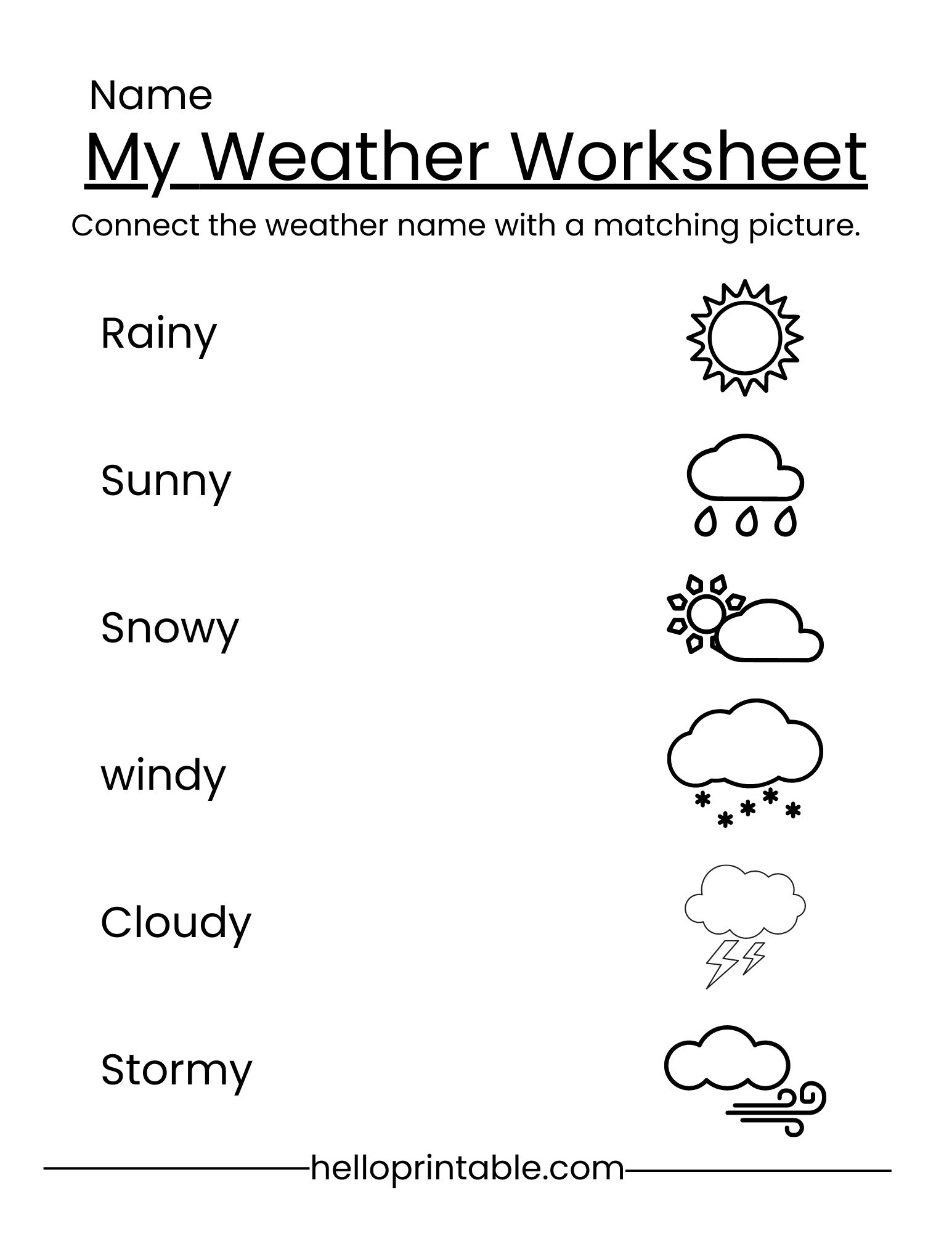 Matching Worksheets For Kindergarten And Preschool Kids Helloprintable