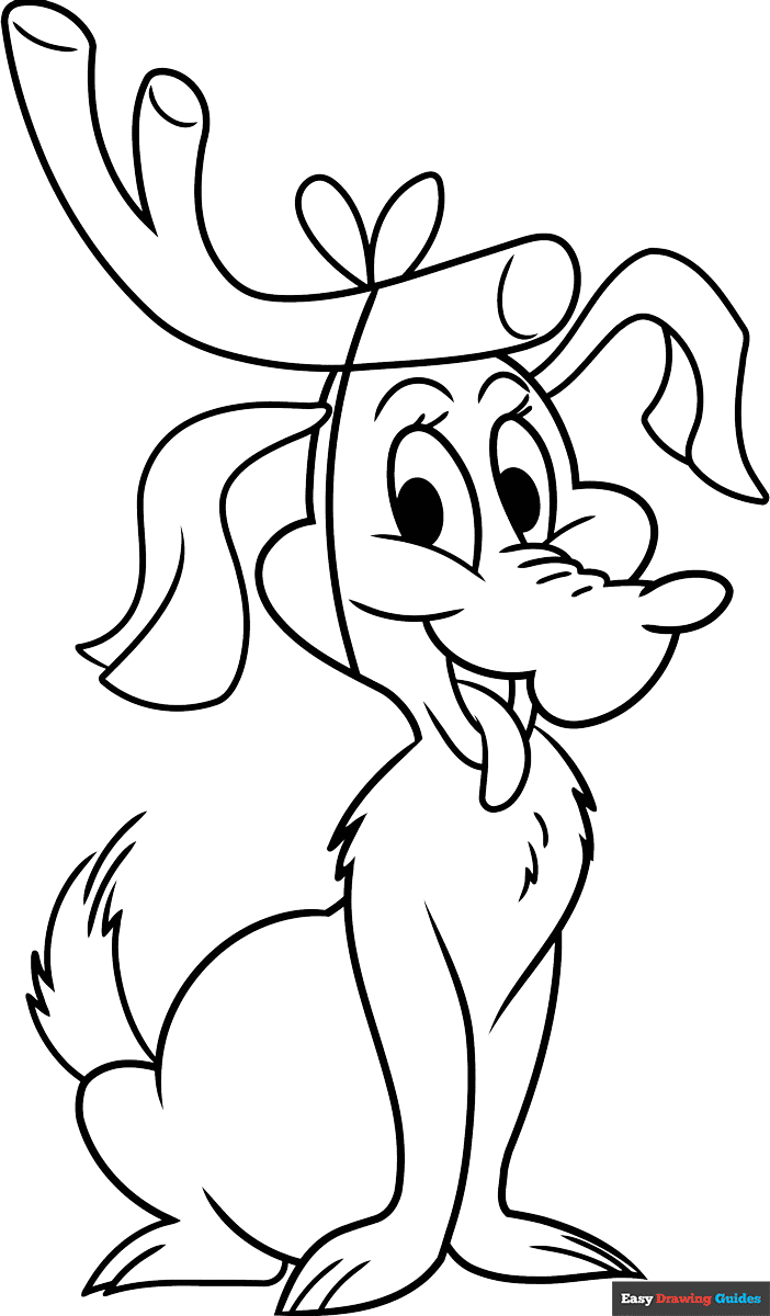 Max From The Grinch Coloring Page Easy Drawing Guides