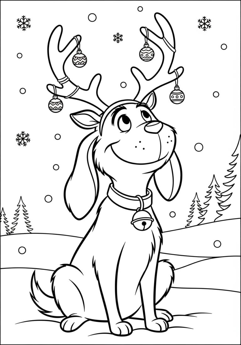 Max The Grinch Dog Coloring Page Fun Holiday Activity