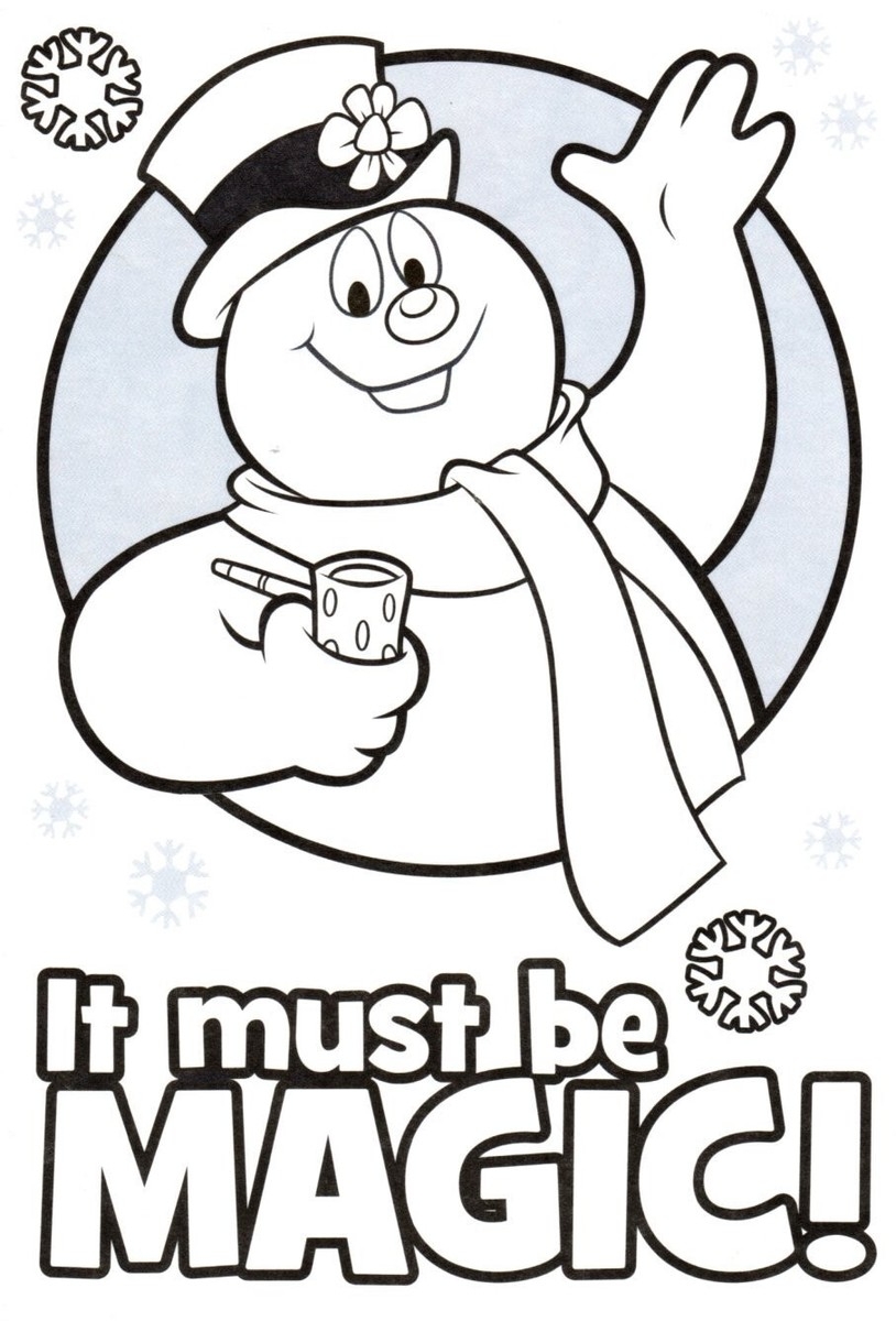 Merry Christmas Frosty The Snowman Must Be Magic Coloring Color Greeting Card EBay
