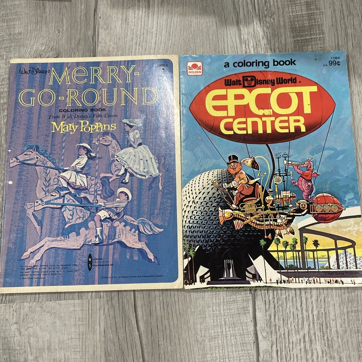 Merry Go Round Mary Poppins Coloring Book 1964 Rare Vintage 1983 Epcot Center EBay