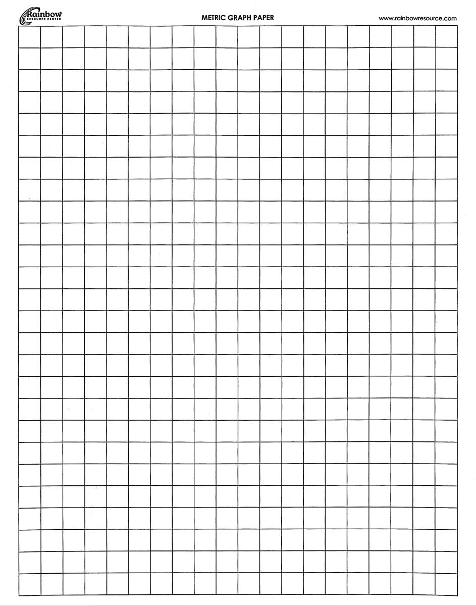 Metric 1 Centimeter Graph Paper 100 Sheets