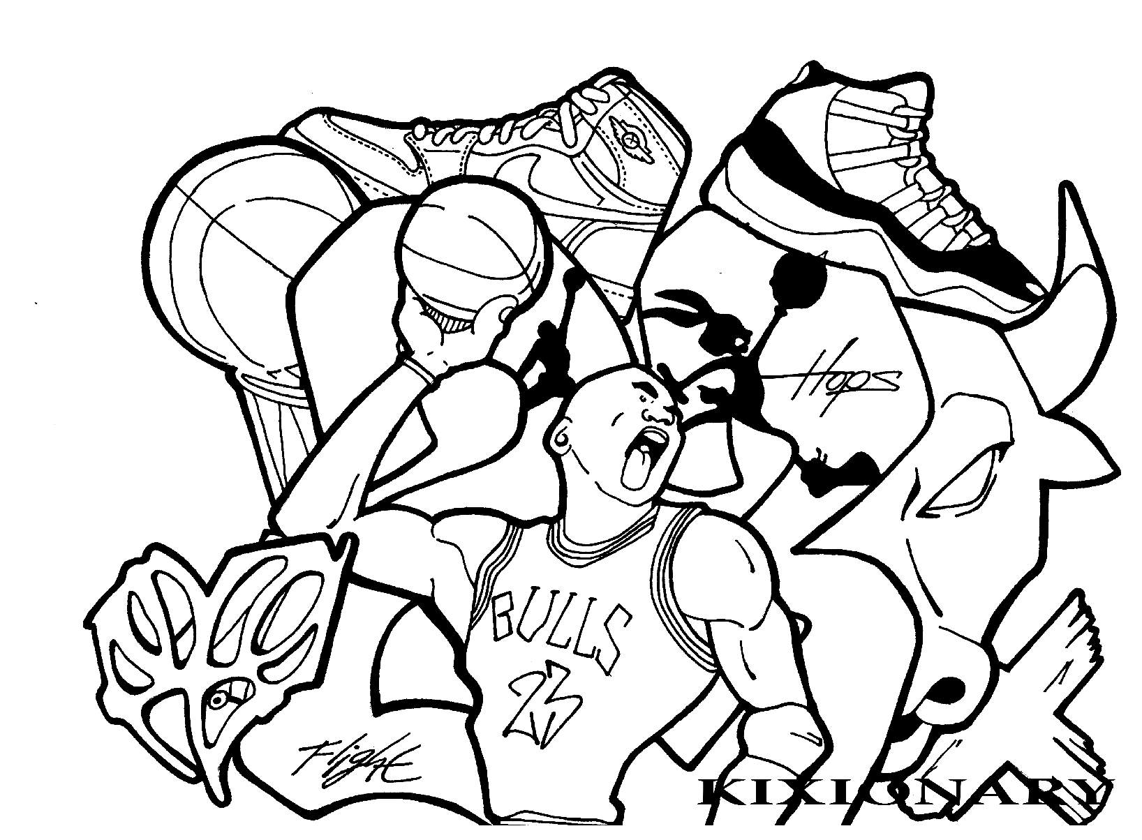 Michael Jordan Street Art Graffiti And Street Art Coloring Pages