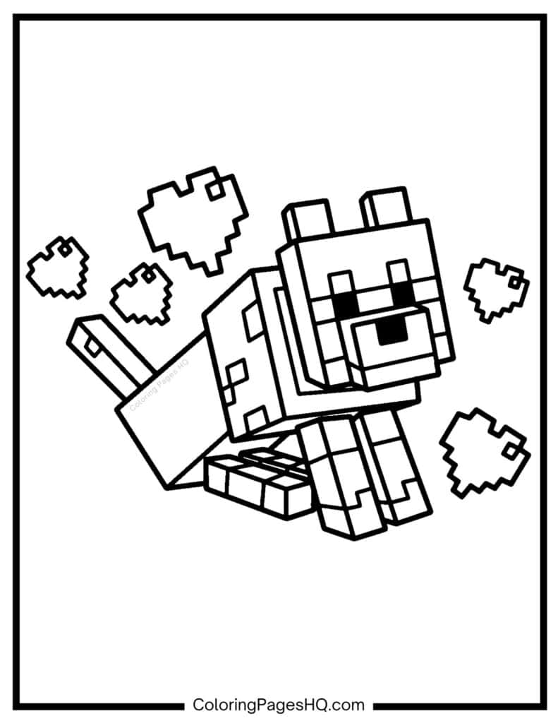 minecraft printable colouring pages