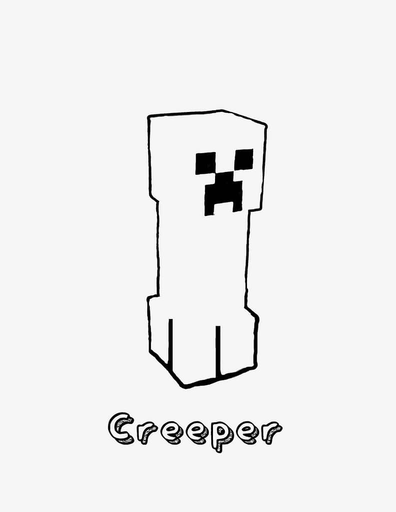 Minecraft Creeper Colouring Pages For Children