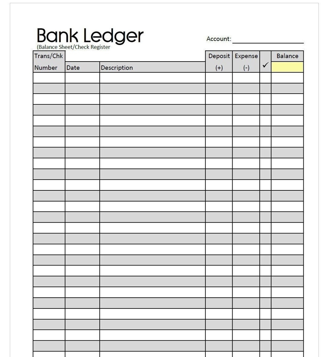 Minimalist Bank Ledger Check Register Balance Sheet digital Download Etsy Minimalist Bank Ledger Check Register Balance Sheet digital Download Etsy