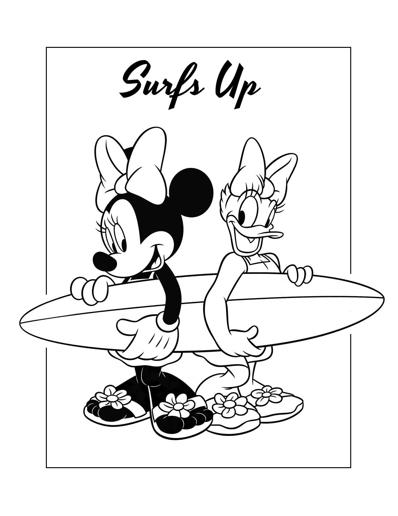 minnie mouse and daisy duck coloring pages
