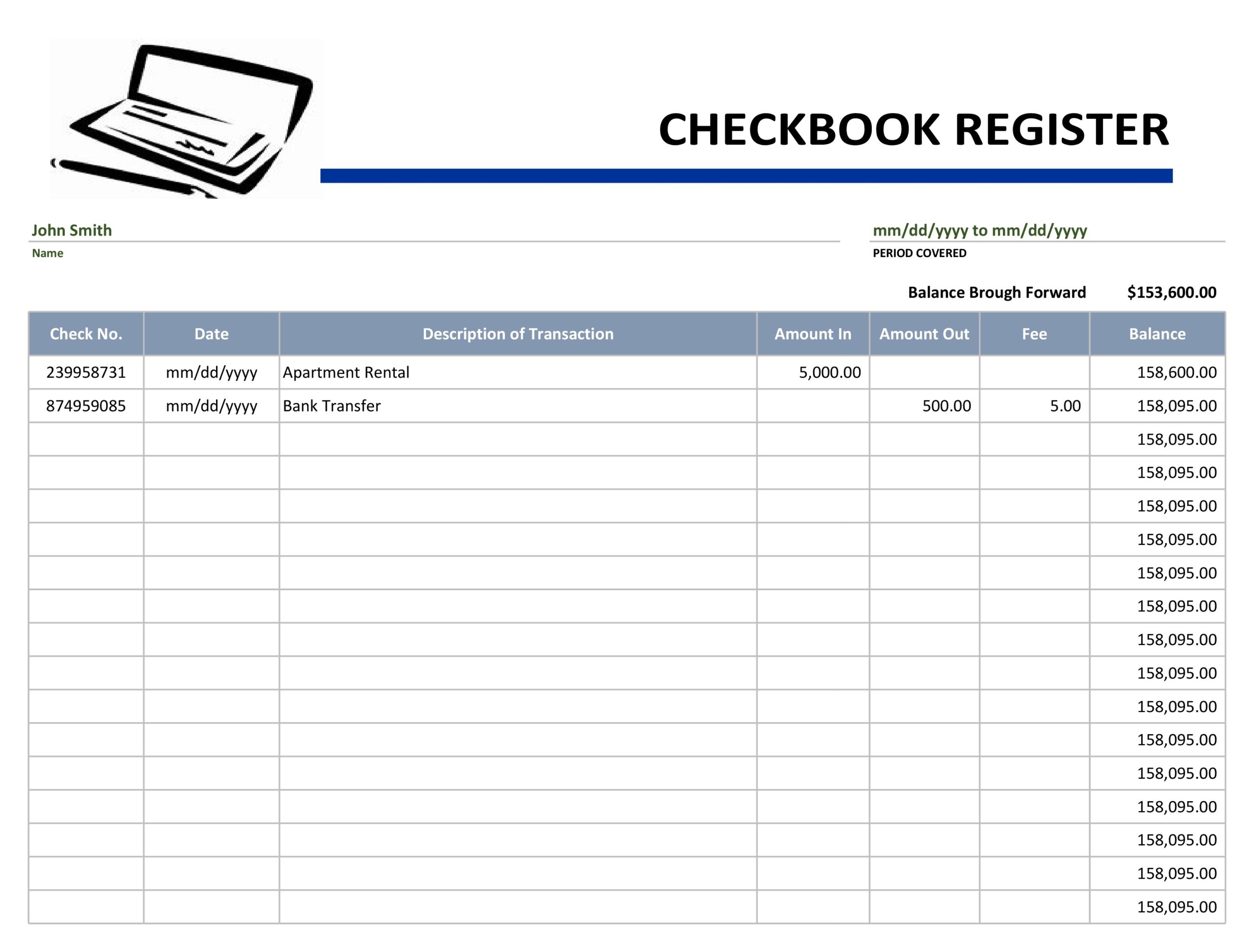 Money Instructor Check Register PDF Form FormsPal Worksheets Library