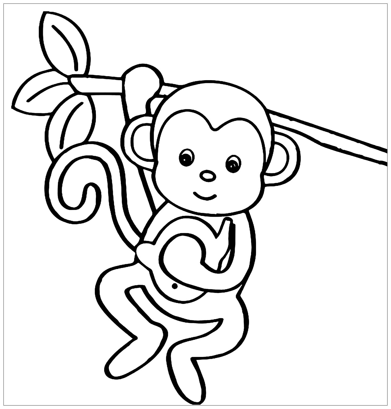 Monkey Coloring For Kids Monkey Coloring Pages