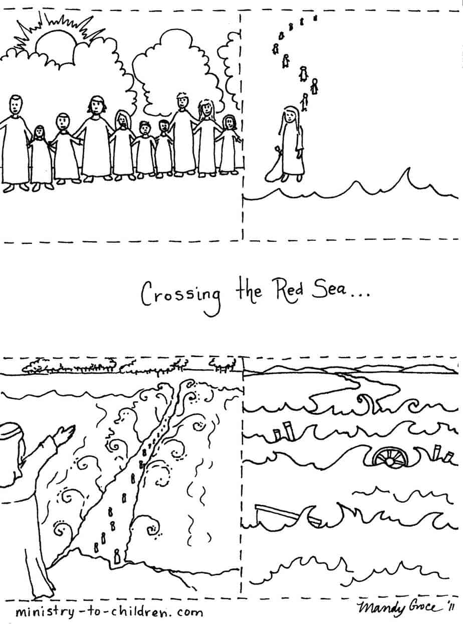 Moses Parted The Red Sea Coloring Pages Ministry To Children