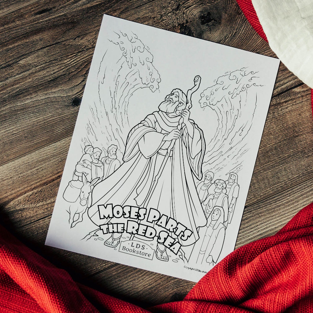 Moses Parts The Red Sea Coloring Page Printable