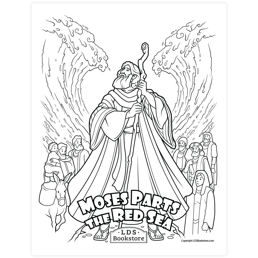 Moses Parts The Red Sea Coloring Page Printable