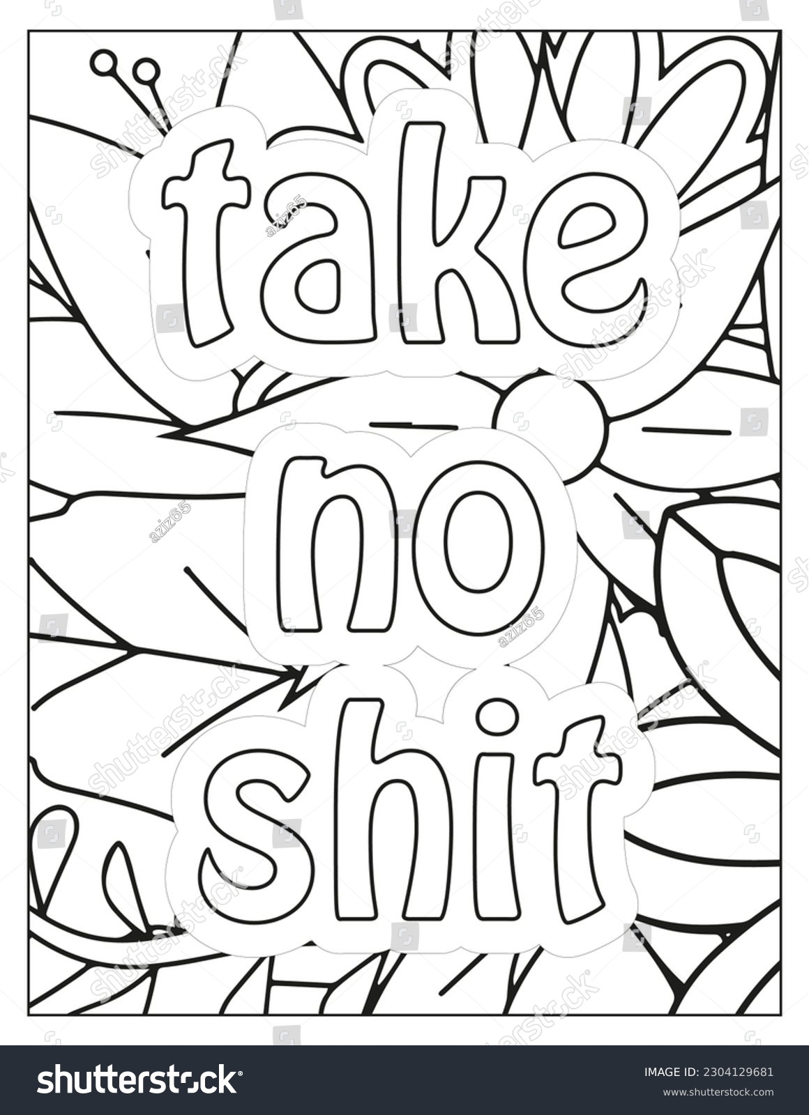 Motivational Swear Words Adult Coloring Pages Stock Illustration 2304129681 Shutterstock