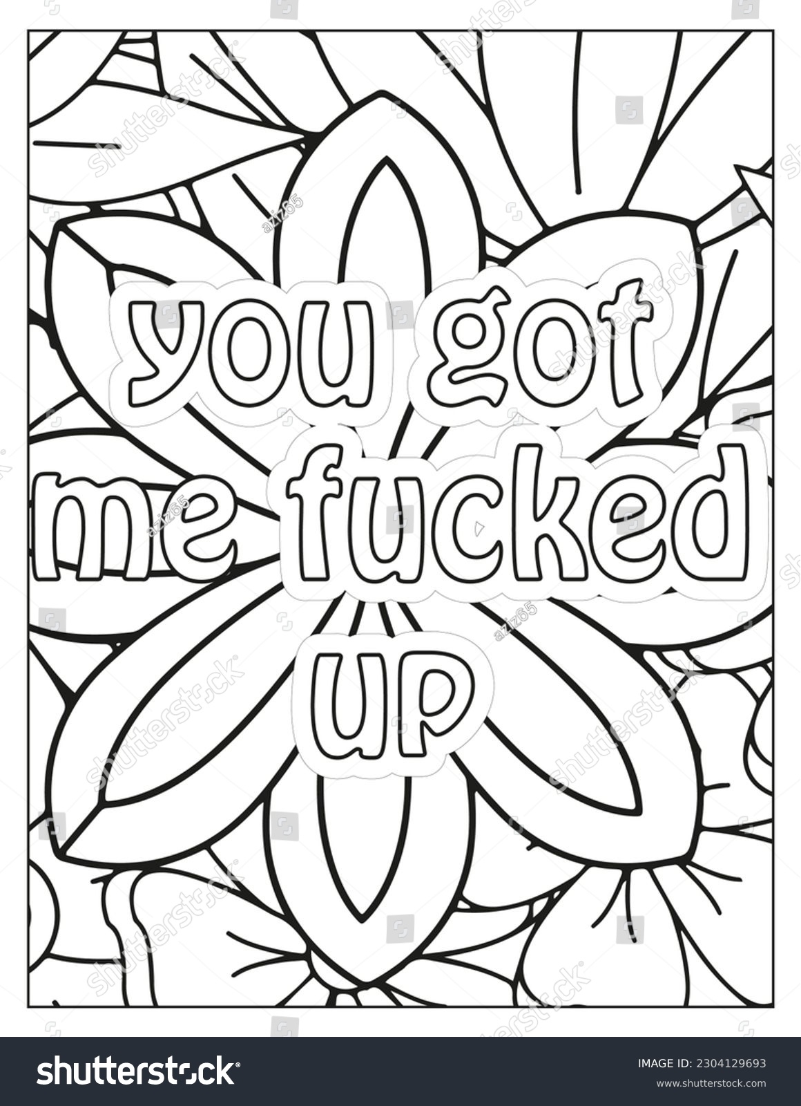 Motivational Swear Words Adult Coloring Pages Stock Illustration 2304129693 Shutterstock