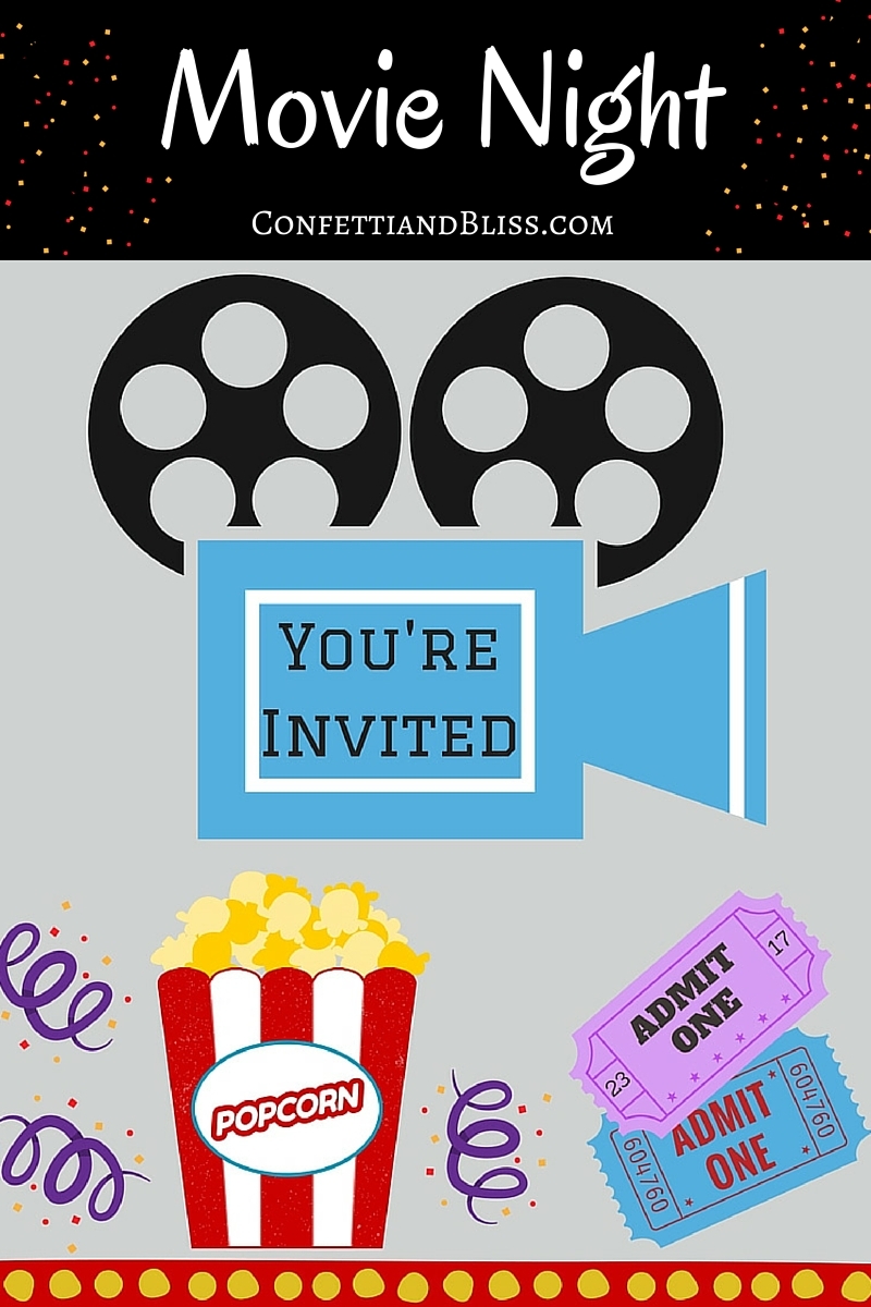 Movie Night Party Ideas Free Printables Confetti And Bliss
