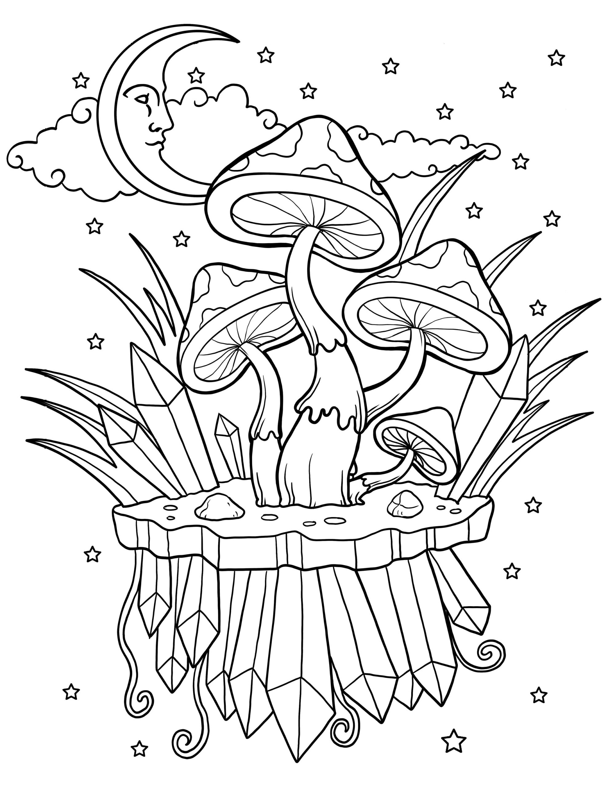 Mushroom And Crystals Magic Mushroom Printable Coloring Pages Digital Download Trippy Coloring Book Etsy Mushroom And Crystals Magic Mushroom Printable Coloring Pages Digital Download Trippy Coloring Book Etsy