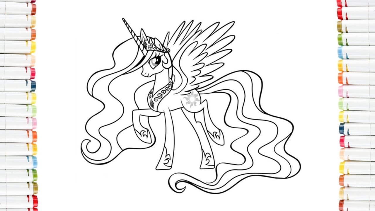  MY LITTLE PONY Coloring Pages How To Color Princess Celestia YouTube
