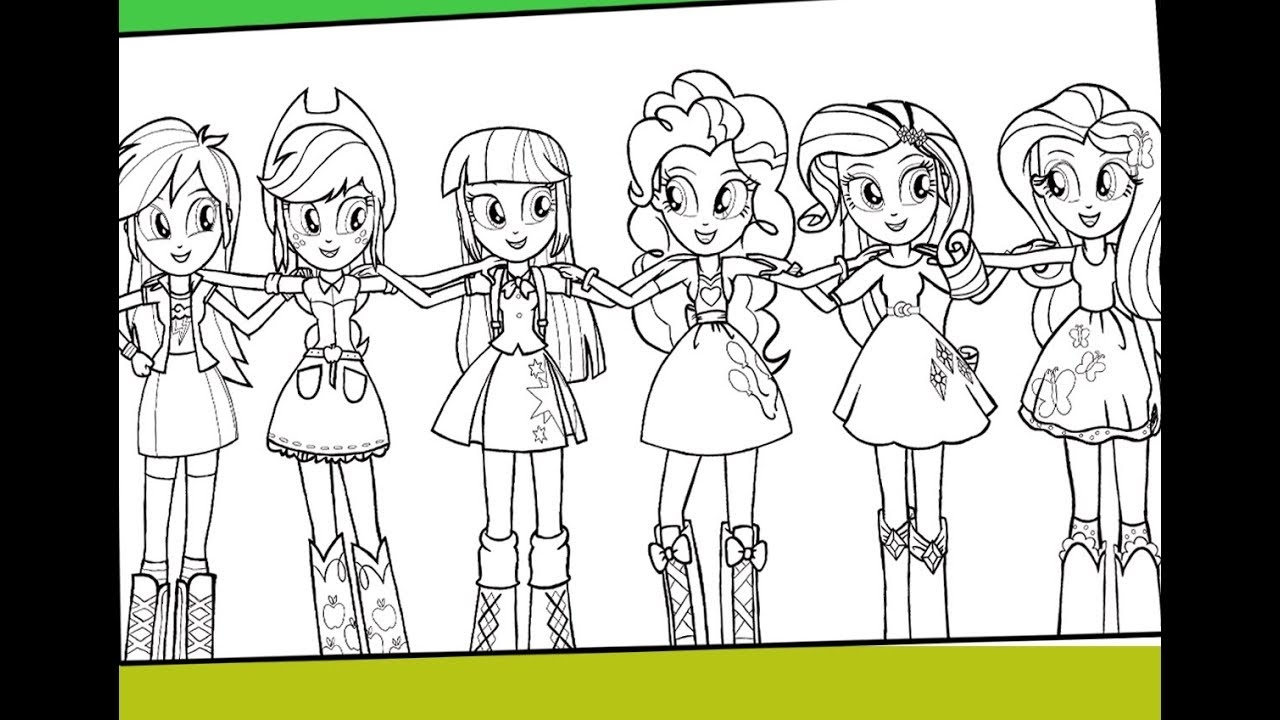 My Little Pony Equestria Girls Coloring For Kids MLP Coloring Pages YouTube